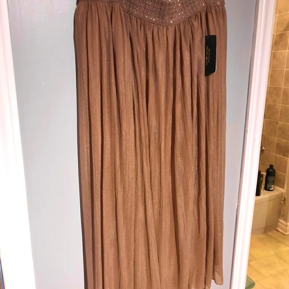 Taupe Pleated Skirt